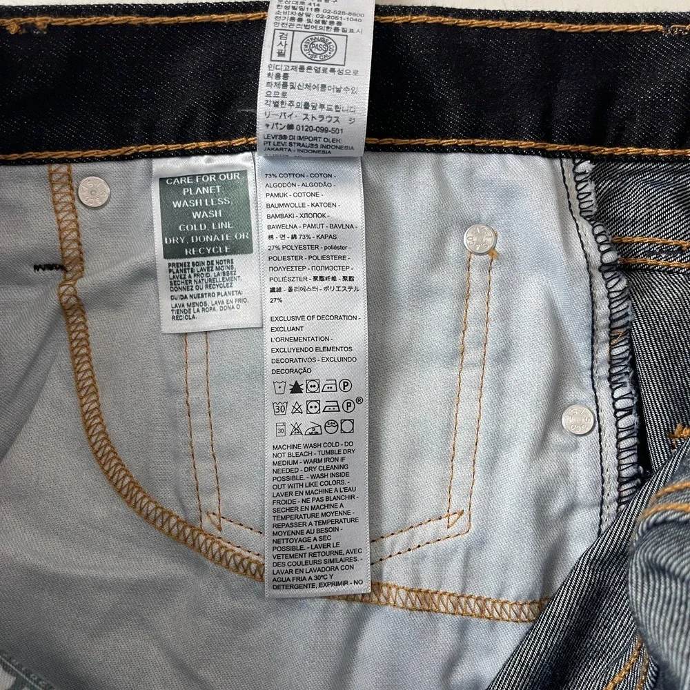 Levis Jeans Mens 38x30 Black 512 Slim Taper Dark Denim Minimalist Preppy Goth